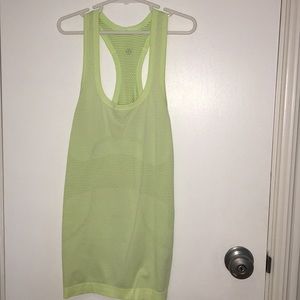 lime green LULULEMON swiftly tech racerback tank.